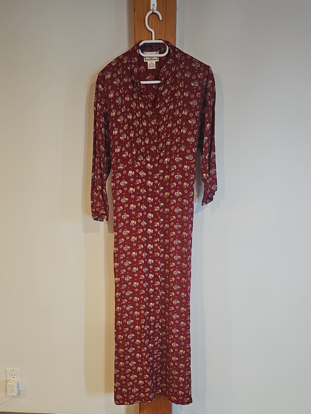 Madewell Burgundy Floral Maxi Dress